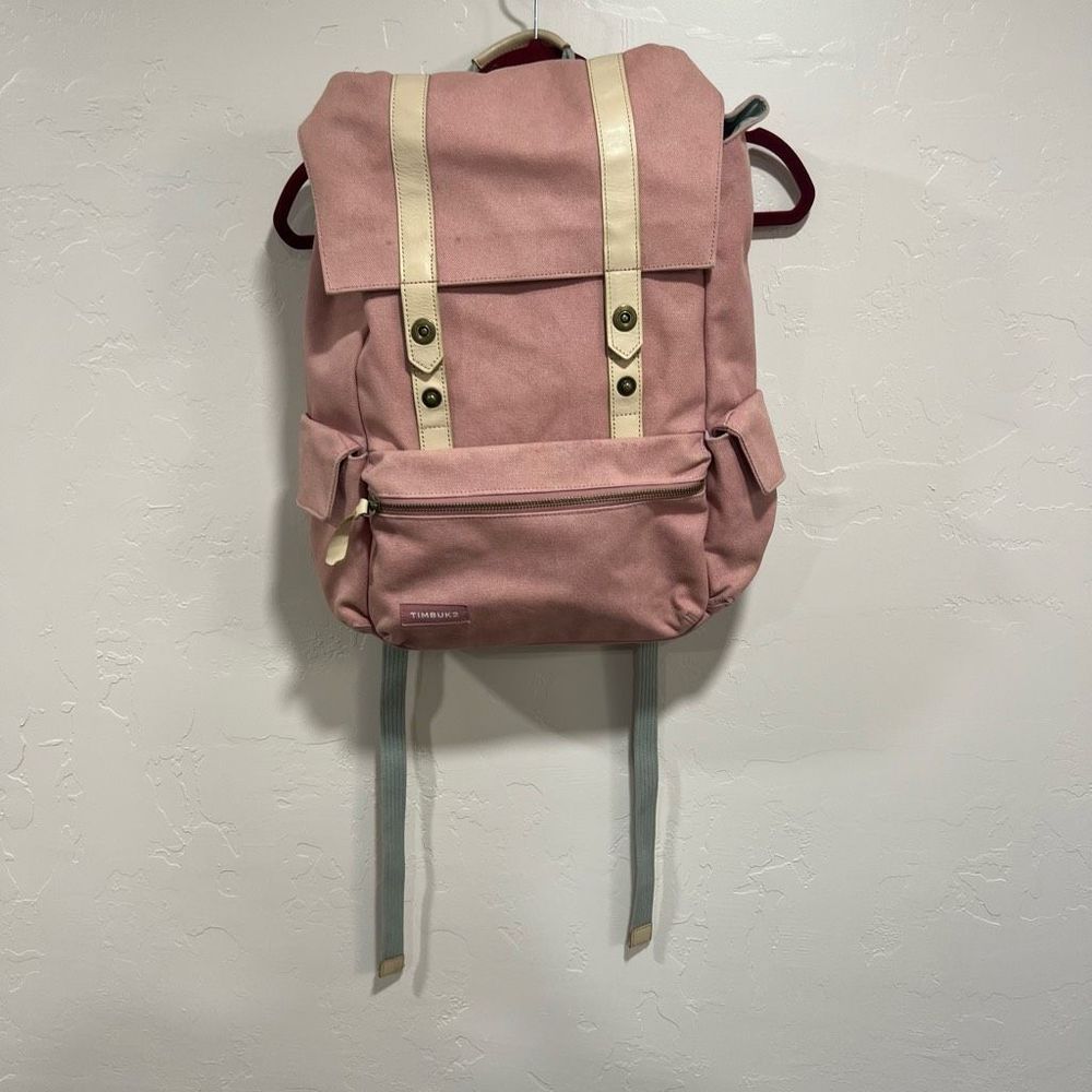Timbuk2 Pink Canvas Backpack with Cream Trim